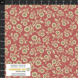 Red: Fleurs de France | Rhubarb/Linen | 4502-955