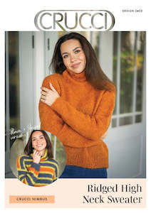 Ridged High Neck Mohair Sweater | Crucci 2403