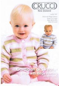 Ridge Stripe Cardigan or Sweater 4ply | Crucci 1427