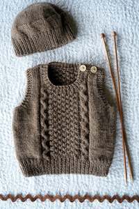 Patterns: Noa Vest & Hat 8ply | Lisa F Design BC143