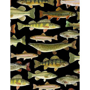 Quilting: Woodland Retreat | Fish | Black CD6405