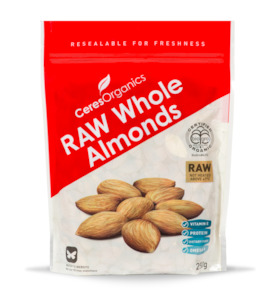 Baking Nuts Seeds: Organic RAW Whole Almonds - 250g