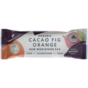 Snacks Sweet Snacks: Cacao Fig Orange Raw Wholefood Bar - 50g