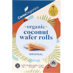 Snacks Sweet Snacks: Organic Coconut Wafer Rolls, Original - 80g