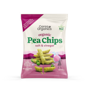 Snacks Savoury Snacks Chip Alternatives: Organic Pea Chips, Salt & Vinegar - 100g
