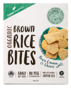 Snacks: Organic Rice Bites, Sour Cream & Chives - 100g