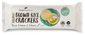 Organic Brown Rice Crackers, Sour Cream & Chives - 115g