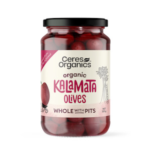 Organic Kalamata Olives, Whole (with pits) - 320g