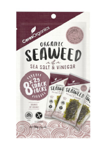 Organic Roasted Seaweed Multipack, Salt & Vinegar Snack, 8x2g - 8 x 2 g