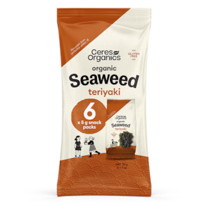Organic Roasted Seaweed Multipack, Teriyaki Snack - 6 x 5 g