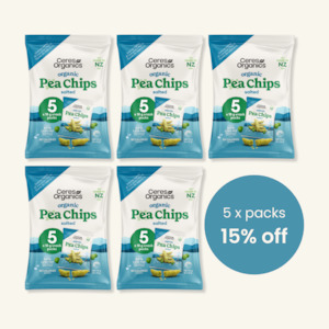 New: Organic Pea Chips Multipack, Salted - CASE 5 x 90g Packets