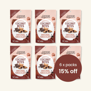 New: Organic Coconut Bites, Original Chocolate - CASE 6 x 60g Packets