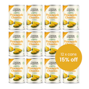 Organic Pineapple Chunks in Juice - CASE 12 x 425g