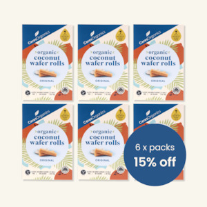 Specials: Organic Coconut Wafer Rolls, Original  - CASE 6 x 80g Packets