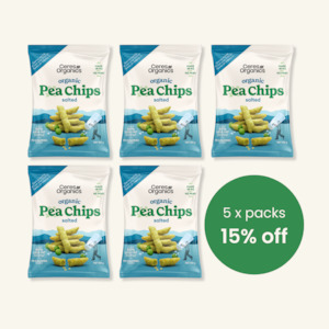Organic Pea Chips, Salted - CASE 5 x 100g Packets