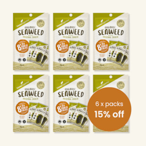 Organic Roasted Seaweed Multipack, Nori Snack - CASE 6 x 16g Packets