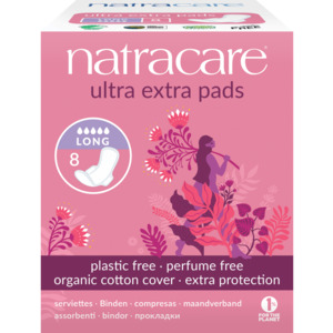 Natracare Ultra Extra Pads With Wings - Long - 8pk