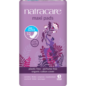 Natracare Super Maxi Pads - NEW IMPROVED DESIGN! - 12pk