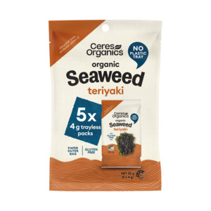 Organic Roasted Seaweed Snack Multipack, Teriyaki - 5x4g