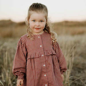 Childrens: Nature Baby Ingrid Dress | Rhubarb Check