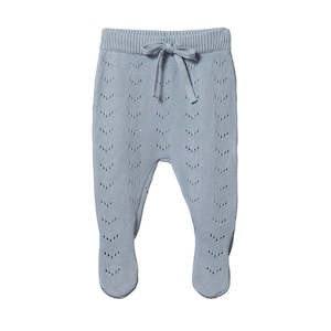 Nature Baby Footed Rompers | Cotton Knit | Celestial Blue