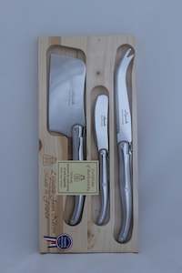 Laguiole: Stainless Steel 3 piece cheese set boxed