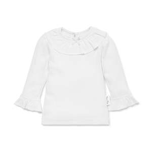Aster and Oak White Pointelle Top