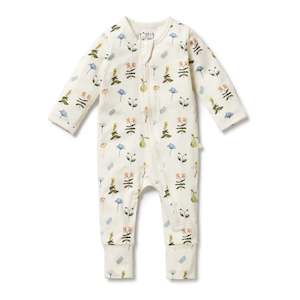 Wilson Frenchy: Wilson & Frenchy Petit Garden organic Zipsuit with Feet