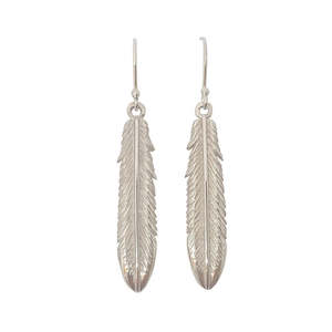 Earrings: Fantail Feather Earrings | Sterling Silver
