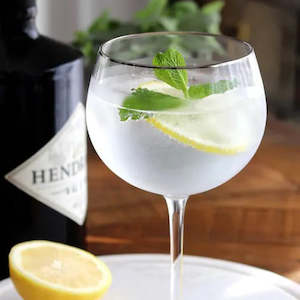 Gin Glasses with Silver Rim |  Set of 4