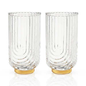 Gatsby Highball Crystal Glasses | Set of 2
