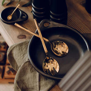 Cutlery Serveware: Gold Salad Servers | Broste