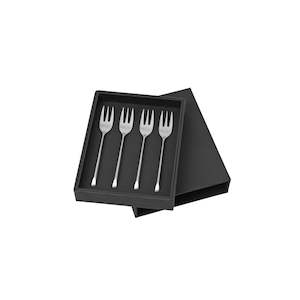 Broste Cutlery Sletten Cake Forks Set 4 Satin Silver