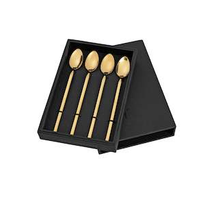 Cutlery Serveware: Broste Long Spoons Set 4 GOLD