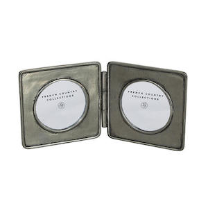 Pewter Double Round Photo Frame