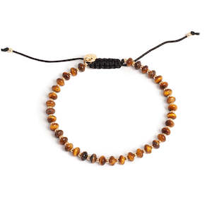 Bracelets: Bracelet with Tigereye stones |, macrame clasp