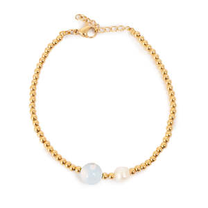 Bracelets: Bracelet more pearl and moonstone | Gold | A & C