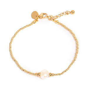 Bracelet with Freshwater Pearl | Gold | A & C