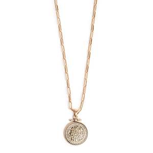 Coins of relief pendant with long chain | Gold | A & C
