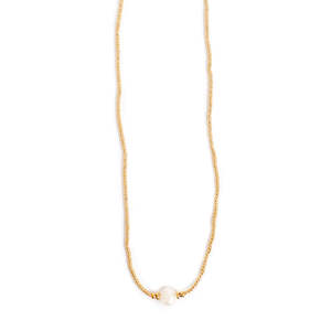 Short Chain Necklace with Pearl | Gold | A & C