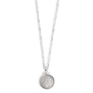 Pendants Necklaces: Coins of Relief Long Chain | Silver | A & C