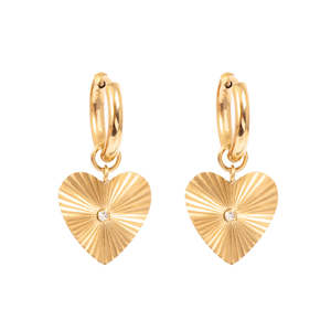 Earrings: Heart Drop Earring | Gold | A & C
