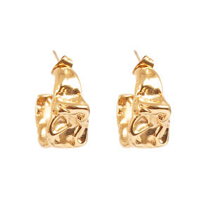 Earrings: Crickle Earrings - Raw collection | Gold | A & C