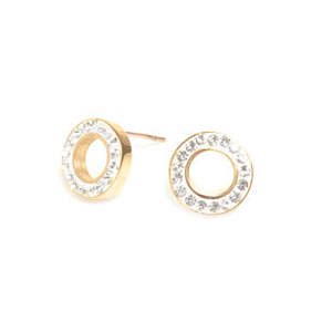 Earrings: Earrings with crystal stones | Gold | A & C
