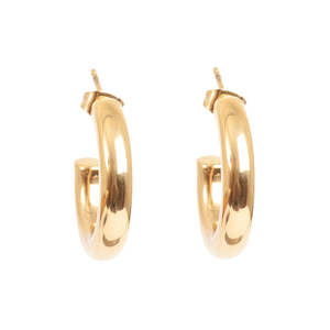 Earrings: Thick creole Earrings | Gold | A & C