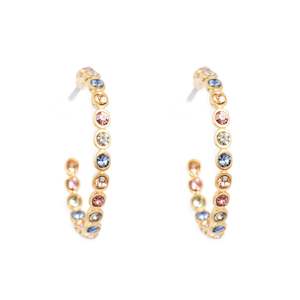 Vibrance Multi-Colour Creol 20mm Earring | Gold | A & C