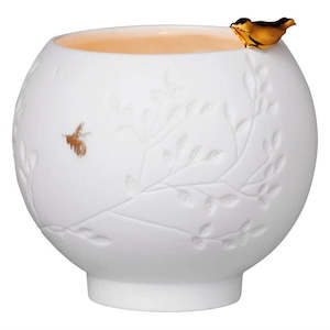 Gold Bird Tealight | Porcelain