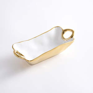 Golden Handles Mini Rectangular Bowl