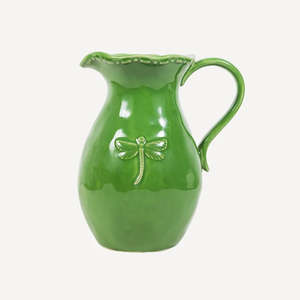 Green Dragonfly Stoneware Jug Small