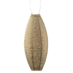 Lumiz Lantern Long Oval 20cm Gold Paisley